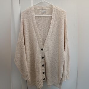 NWOT American Eagle Cream Chunky Button Cardigan Size L/XL